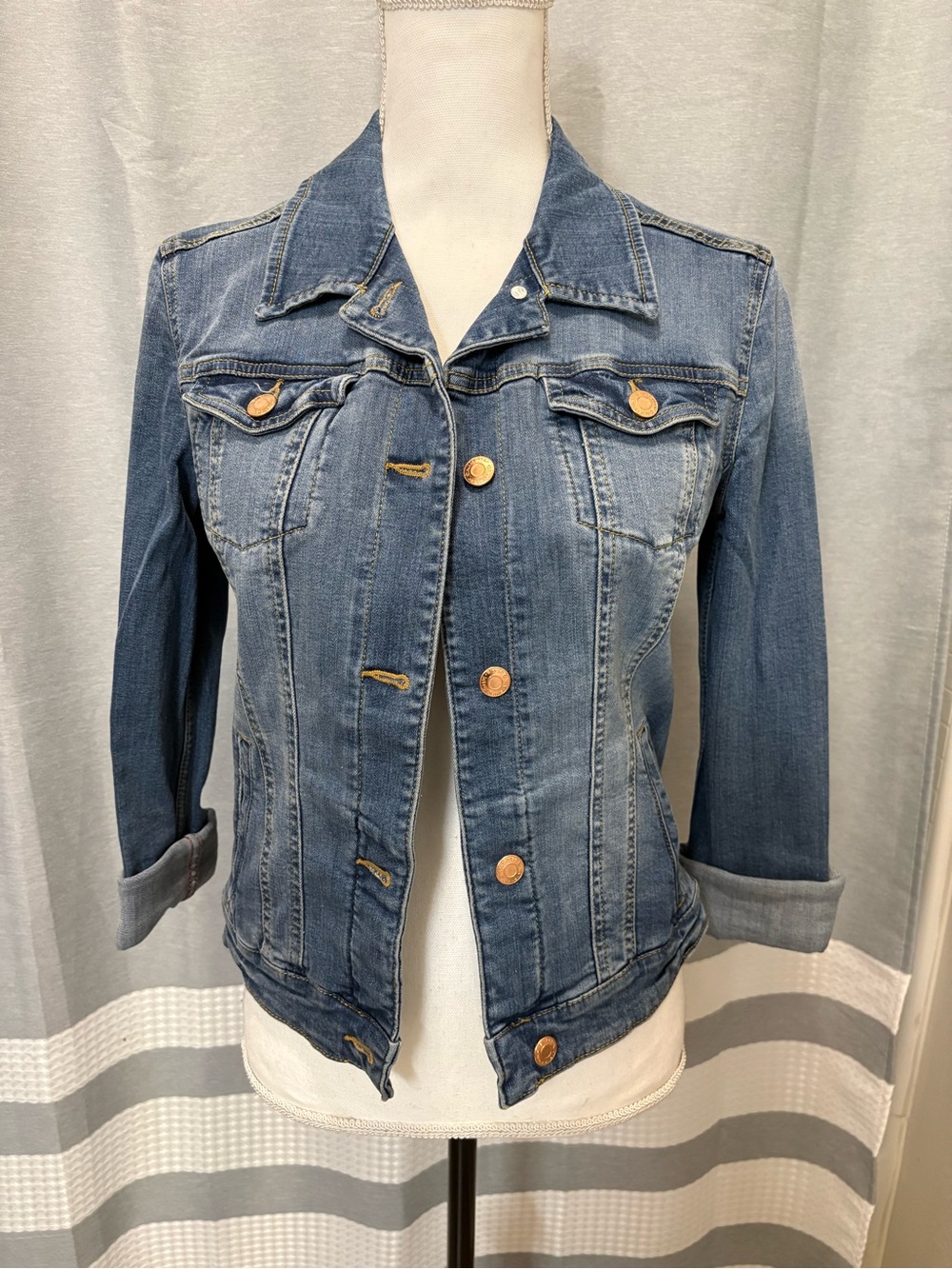 Classic Medium Blue Women's Denim Jacket - Timeless Casual Layer